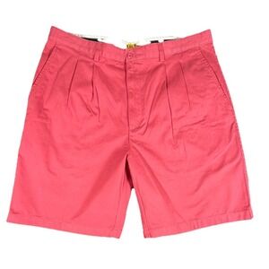 Vintage Duck Head Chino Shorts Mens 38 Salmon Pink Pleated Cotton